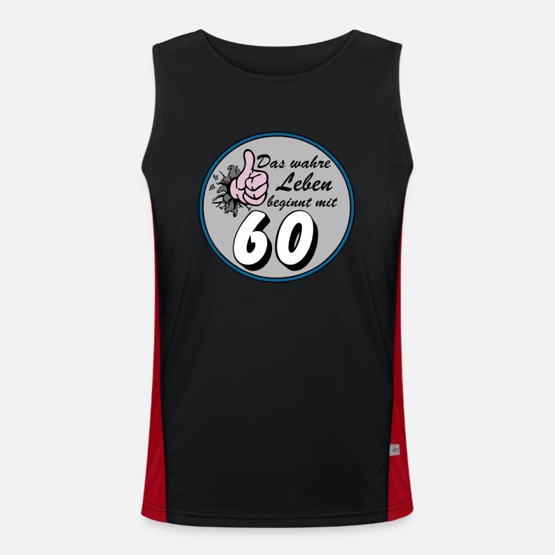 60th Birthday, Real Life Men's Functional Contrast Tank Top 