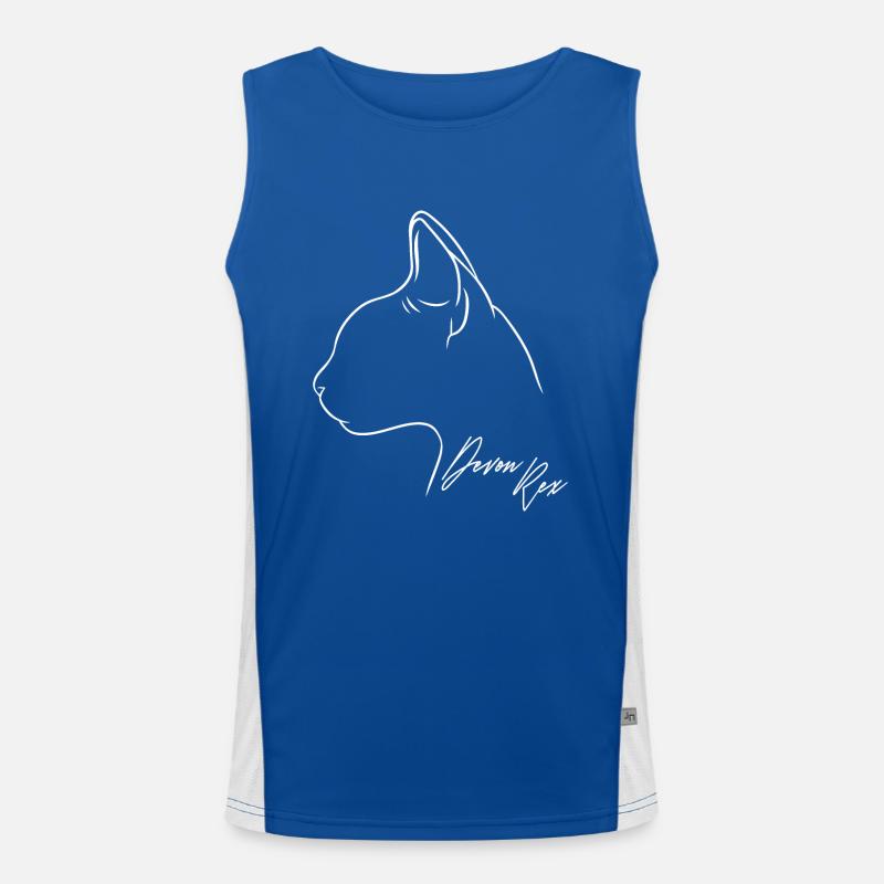 Devon Rex Profile Cat Cat Wilsigns Men's Functional Contrast Tank Top 