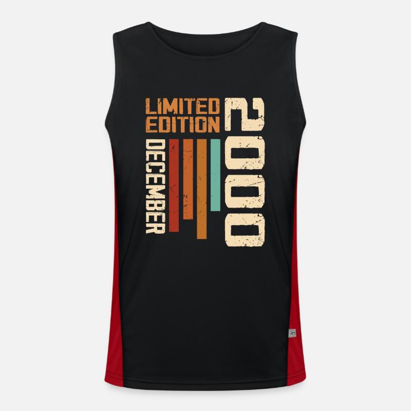 December 2000 - 2000 December - Men's Functional Contrast Tank Top  - black/red