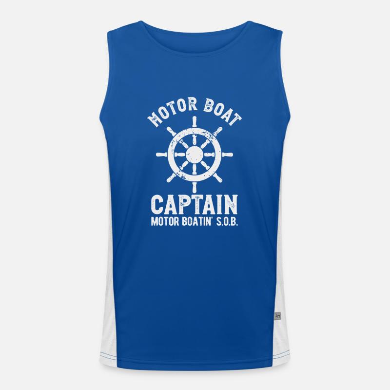 Motorboot Kapitän Rad Motorbootfahren Funktionelles Kontrast-Tank Top für Männer 