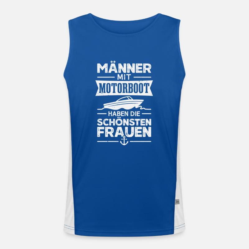 Motorboot Bootfahren Bootsfahrer Boot Funktionelles Kontrast-Tank Top für Männer 