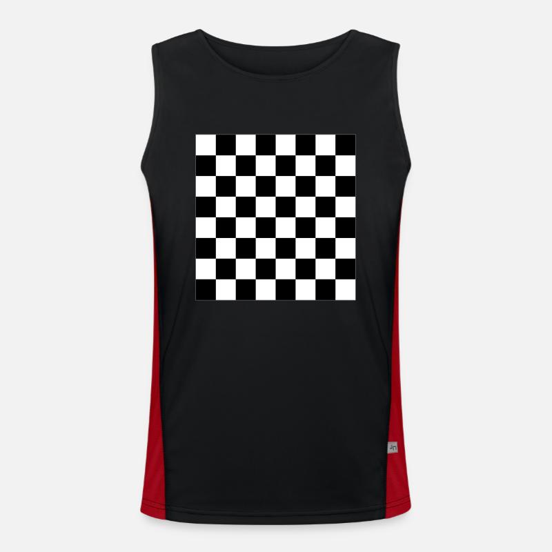 Chess Board - Vector Design Men's Functional Contrast Tank Top 