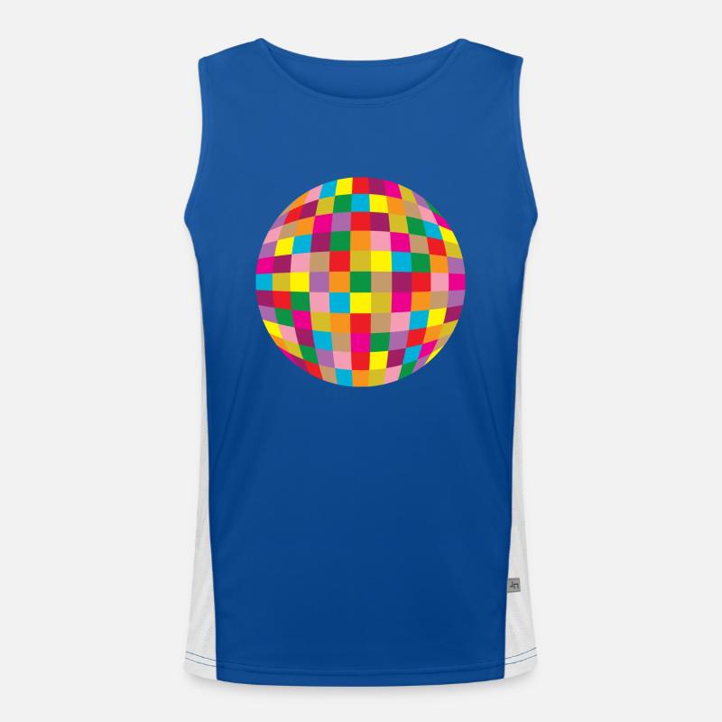 Disco ball Men's Functional Contrast Tank Top 