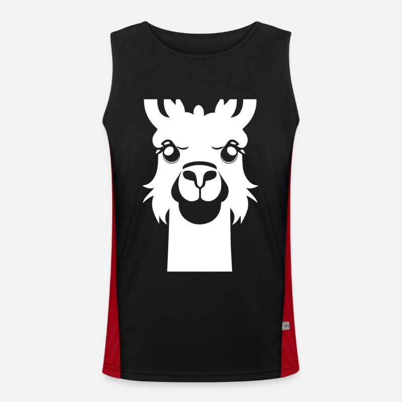Drôle de lama Silhouette Cheeky Fun Lamas Débardeur respirant contrasté Homme 