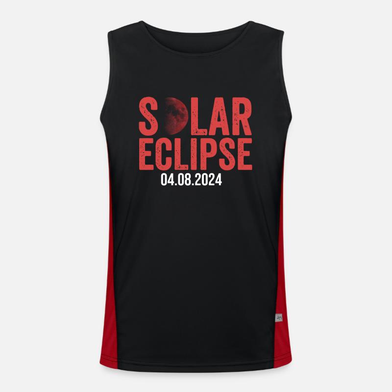 Solar Eclipse 2024 Funktionelles Kontrast-Tank Top für Männer 