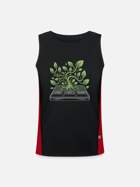 ctrl alt plant Garten Design - Funktionelles Kontrast-Tank Top für Männer  - Schwarz/Rot - Vorne
