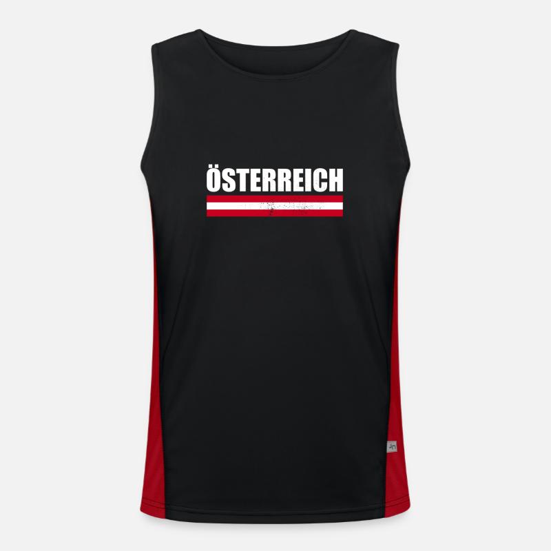 Austria Austrian flag Austrian - Men's Functional Contrast Tank Top  - black/red