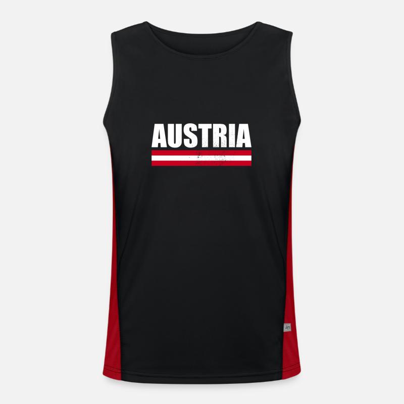 Austria Austria Austrian flag - Men's Functional Contrast Tank Top  - black/red
