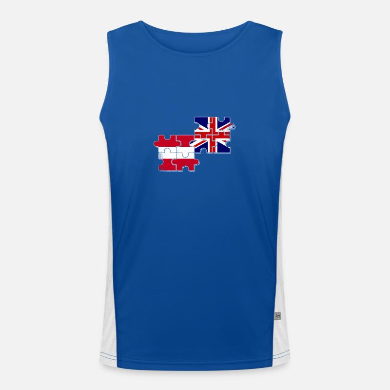 Austria UK flag British Austrian Men's Functional Contrast Tank Top 