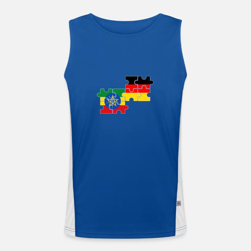 Ethiopia Germany Flag Ethiopian Men's Functional Contrast Tank Top 