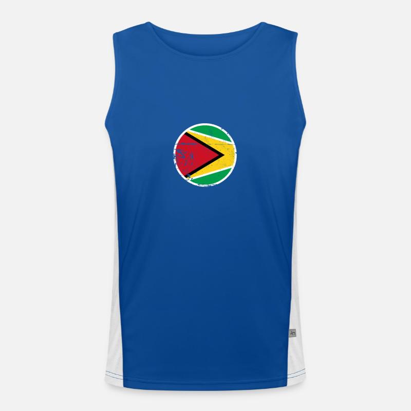 Guyana Vintage Drapeau guyanais Guyanais Débardeur respirant contrasté Homme 
