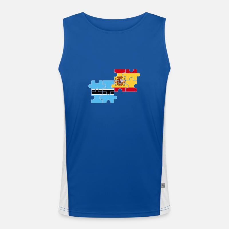 Botswana Spanien Flagge Spanisch Botsuaner Funktionelles Kontrast-Tank Top für Männer 