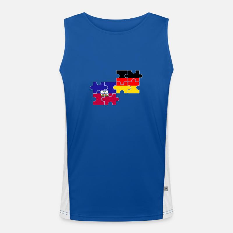 Haiti Germany Flag German Haitian Men's Functional Contrast Tank Top 