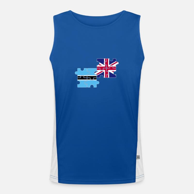 Botswana UK flag British Botswanan Men's Functional Contrast Tank Top 