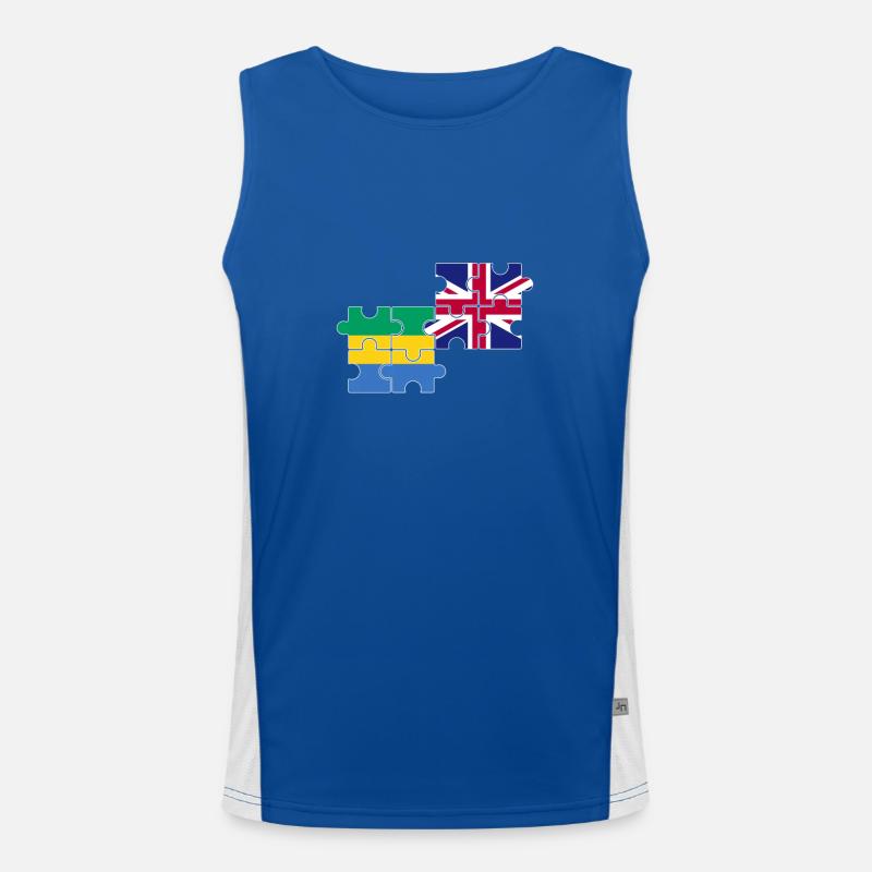 Gabon Drapeau du Royaume-Uni Gabonais britannique Débardeur respirant contrasté Homme 
