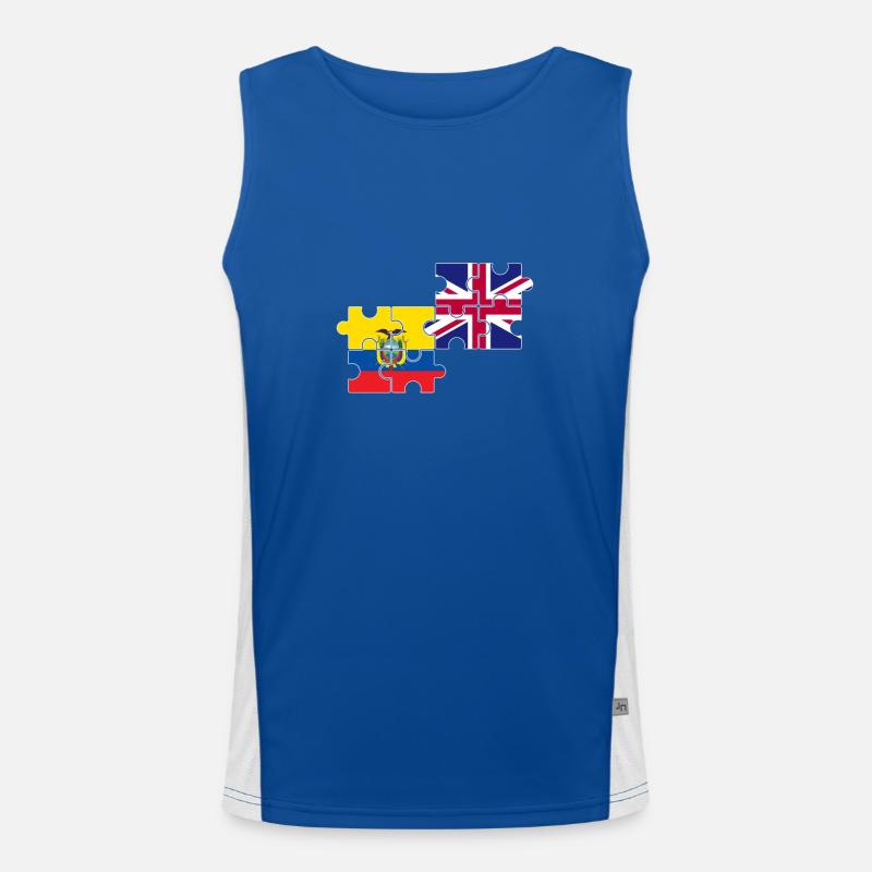 Ecuador UK Flagge Britisch Ecuadorianisch Funktionelles Kontrast-Tank Top für Männer 