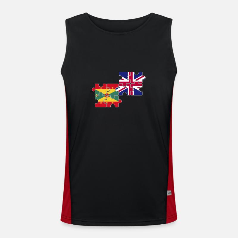 Grenada UK Flagge Britische Grenadier Funktionelles Kontrast-Tank Top für Männer 
