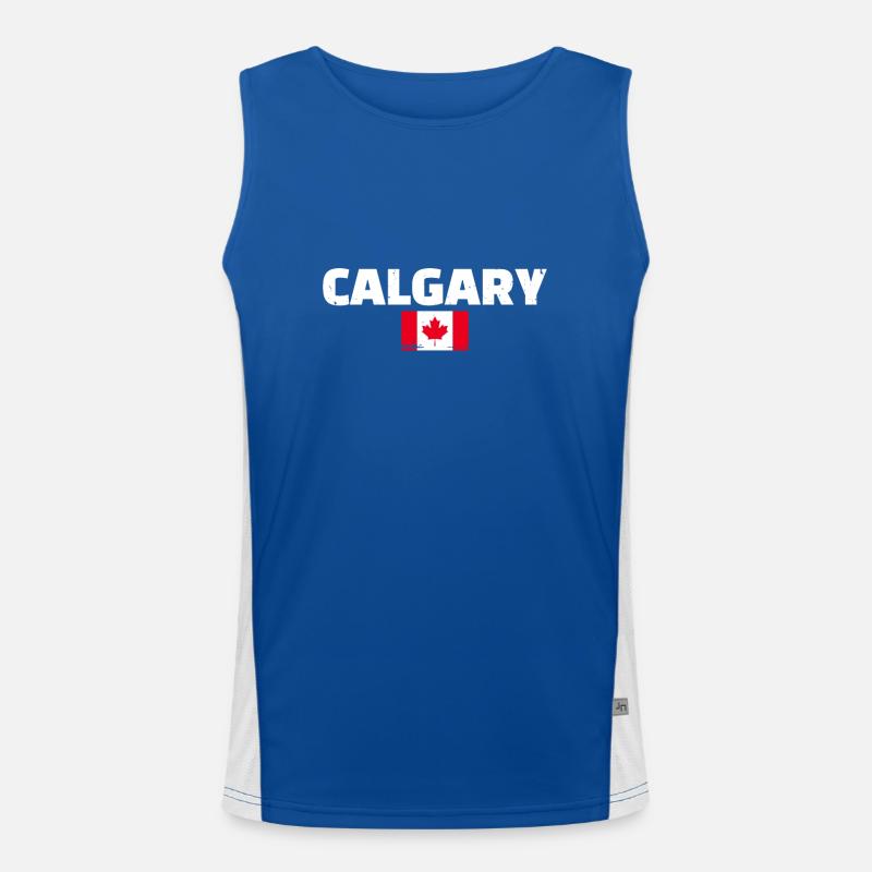 Calgary Vintage Canada Drapeau canadien Canadien Débardeur respirant contrasté Homme 