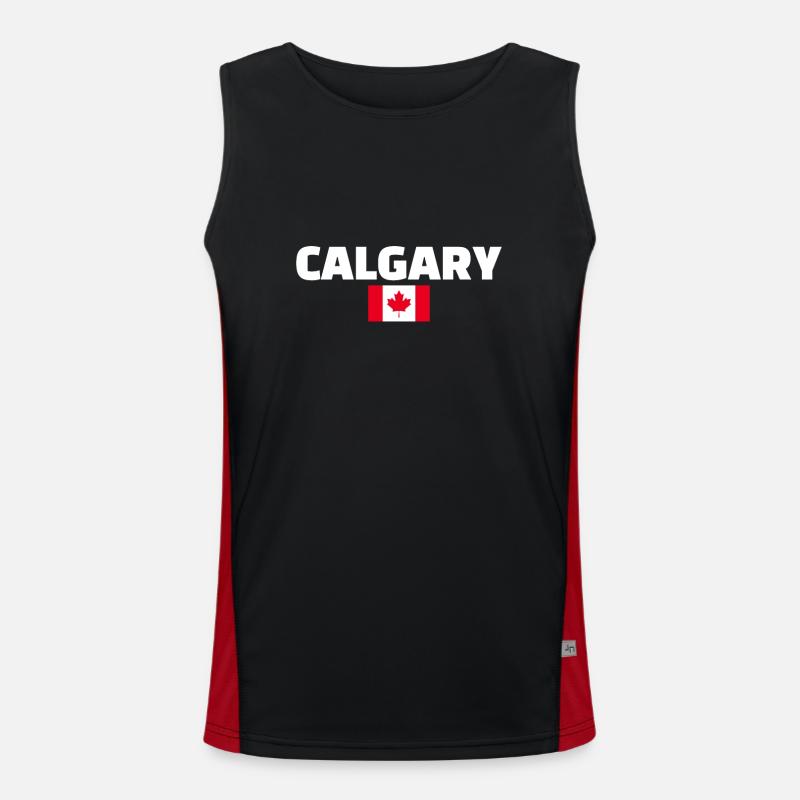 Calgary, Canada, Drapeau canadien, Canadien Débardeur respirant contrasté Homme 