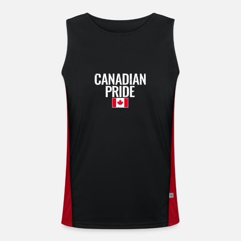 Fierté canadienne Vintage Drapeau canadien du Canada Débardeur respirant contrasté Homme 