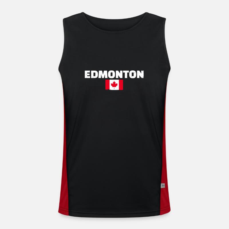 Edmonton Vintage Canada Drapeau canadien Canadien Débardeur respirant contrasté Homme 