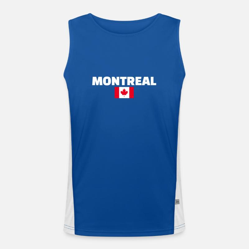 Montréal, Canada, Drapeau canadien, Canadien Débardeur respirant contrasté Homme 