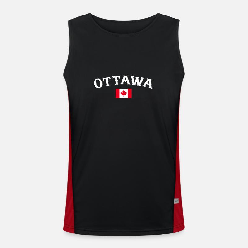 Ottawa, Canada, Drapeau canadien, Canadien Débardeur respirant contrasté Homme 