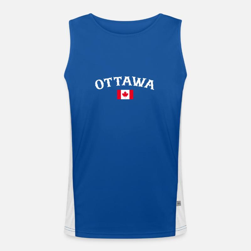 Ottawa, Canada, Drapeau canadien, Canadien Débardeur respirant contrasté Homme 