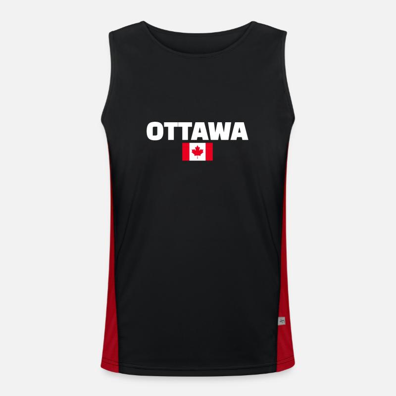 Ottawa, Canada, Drapeau canadien, Canadien Débardeur respirant contrasté Homme 