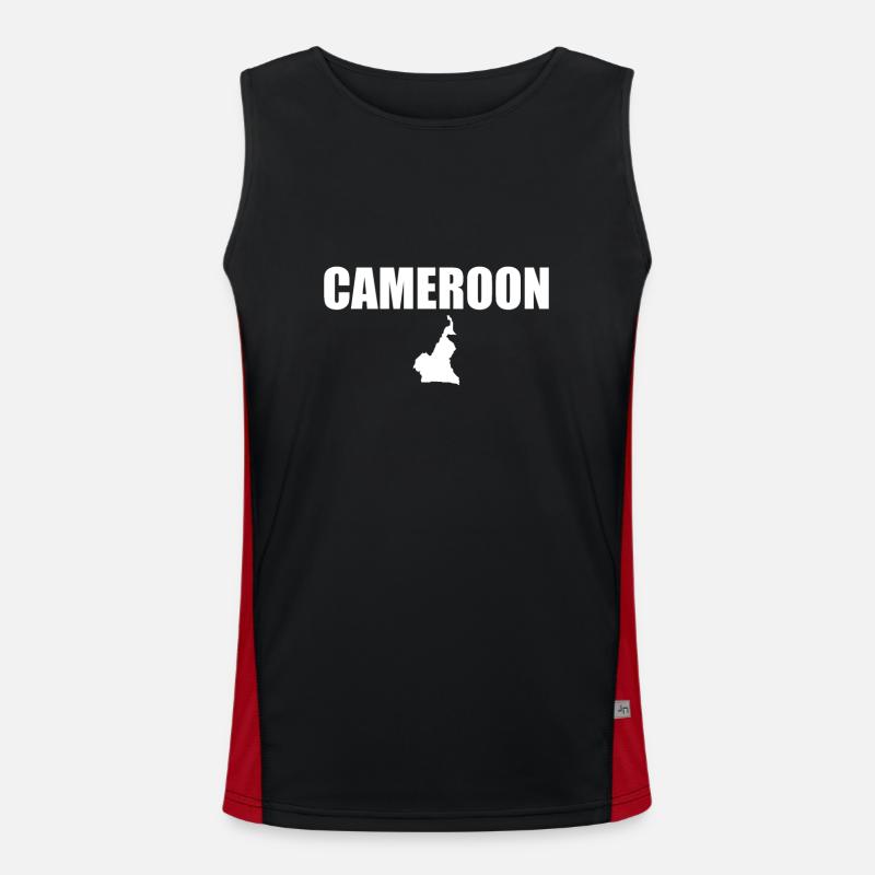 Cameroon Map Cameroon Cameroon Cameroonians Men's Functional Contrast Tank Top 