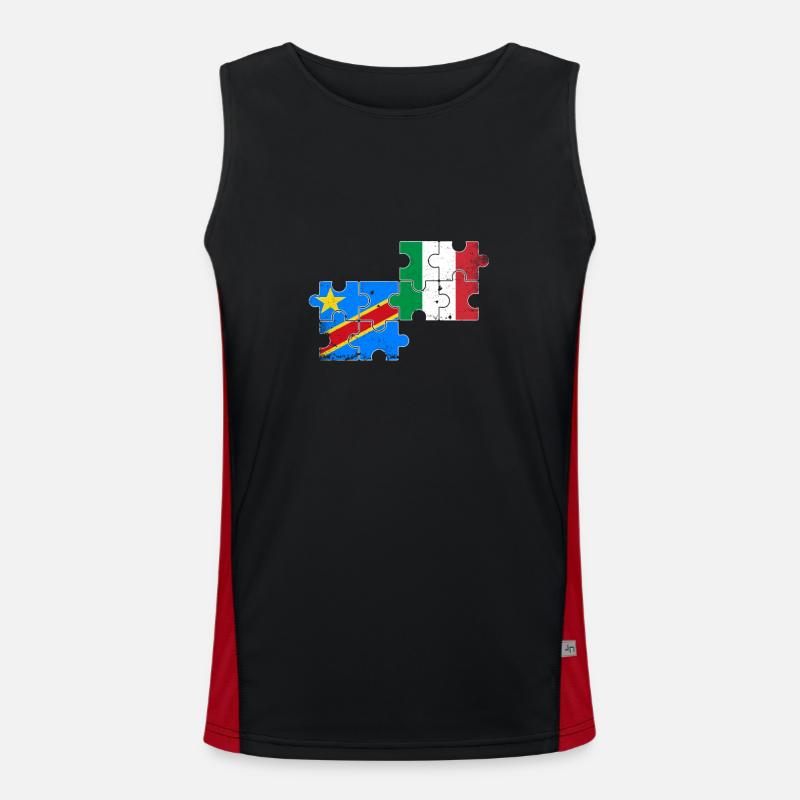 DR Congo Italy Vintage Flag Congolese Men's Functional Contrast Tank Top 