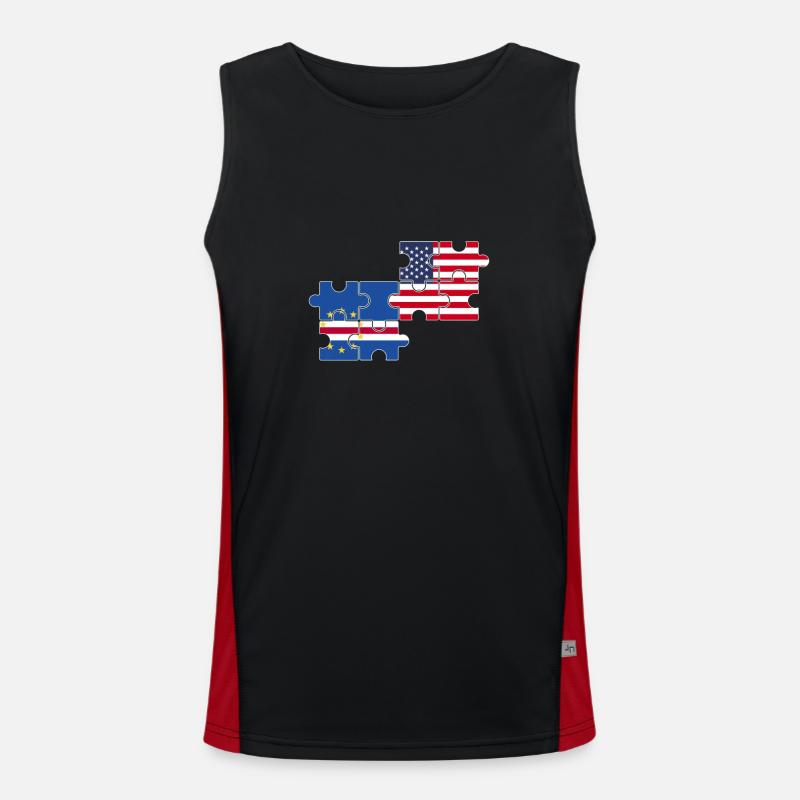Cap-Vert USA Drapeau américain Cap-Vert Débardeur respirant contrasté Homme 