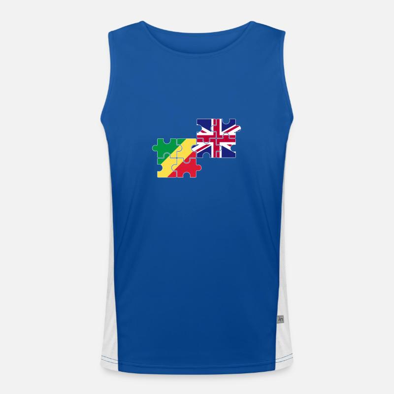Congo UK Flag British Congolese Men's Functional Contrast Tank Top 