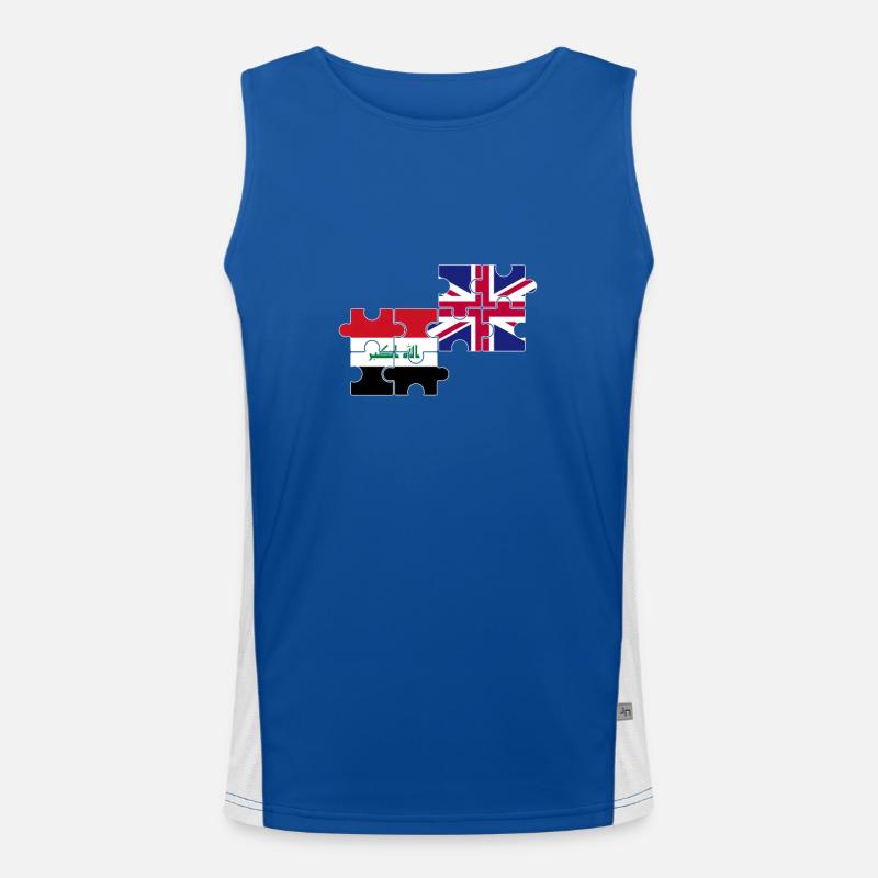 Irak Drapeau du Royaume-Uni Irakiens britanniques Débardeur respirant contrasté Homme 
