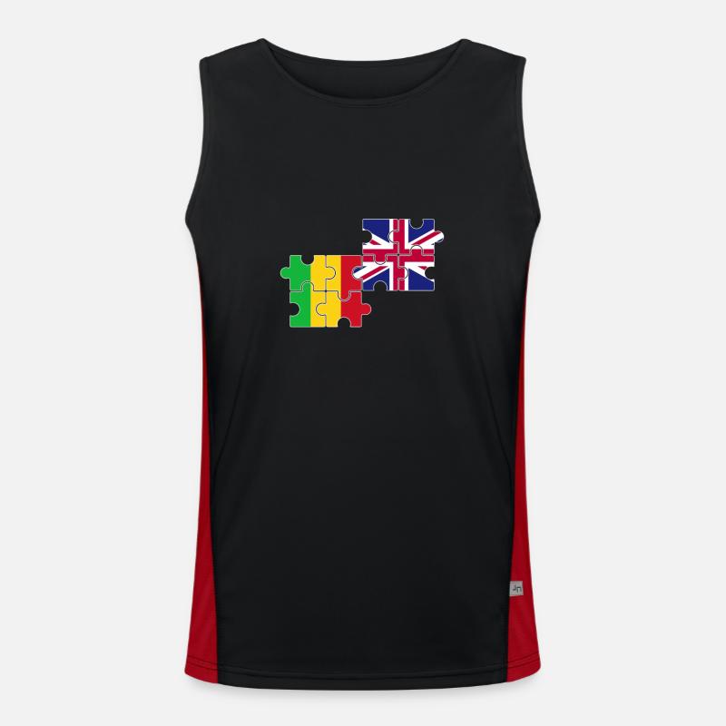 Mali UK Flagge Britisch Malier Funktionelles Kontrast-Tank Top für Männer 