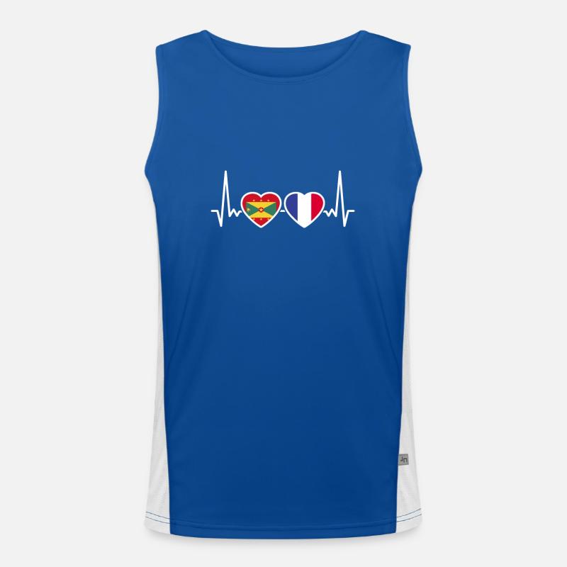 Grenade Grenade Grenade Heartbeat Flag Débardeur respirant contrasté Homme 