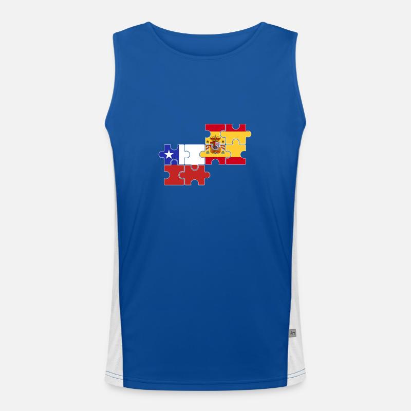 Chile Spanien Flagge Spanisch Chilene Funktionelles Kontrast-Tank Top für Männer 
