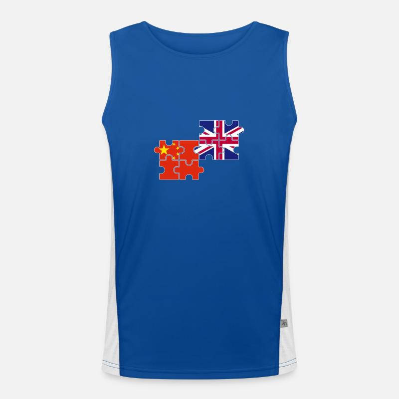 Chine Drapeau du Royaume-Uni Chinois britannique Débardeur respirant contrasté Homme 