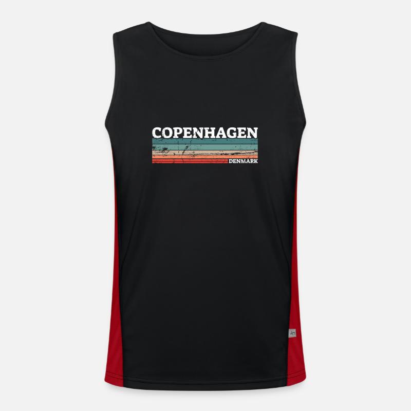 Copenhague Danemark Vintage Danois Retro Dane Débardeur respirant contrasté Homme 