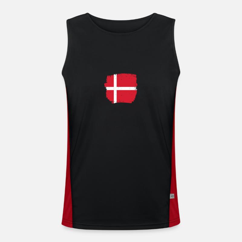 Danemark Vintage Danish Flag Dane Débardeur respirant contrasté Homme 
