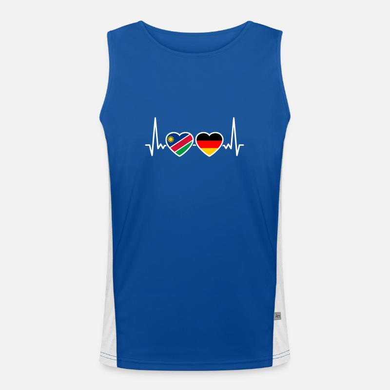 Namibia Germany Heartbeat Flag Namibians Men's Functional Contrast Tank Top 