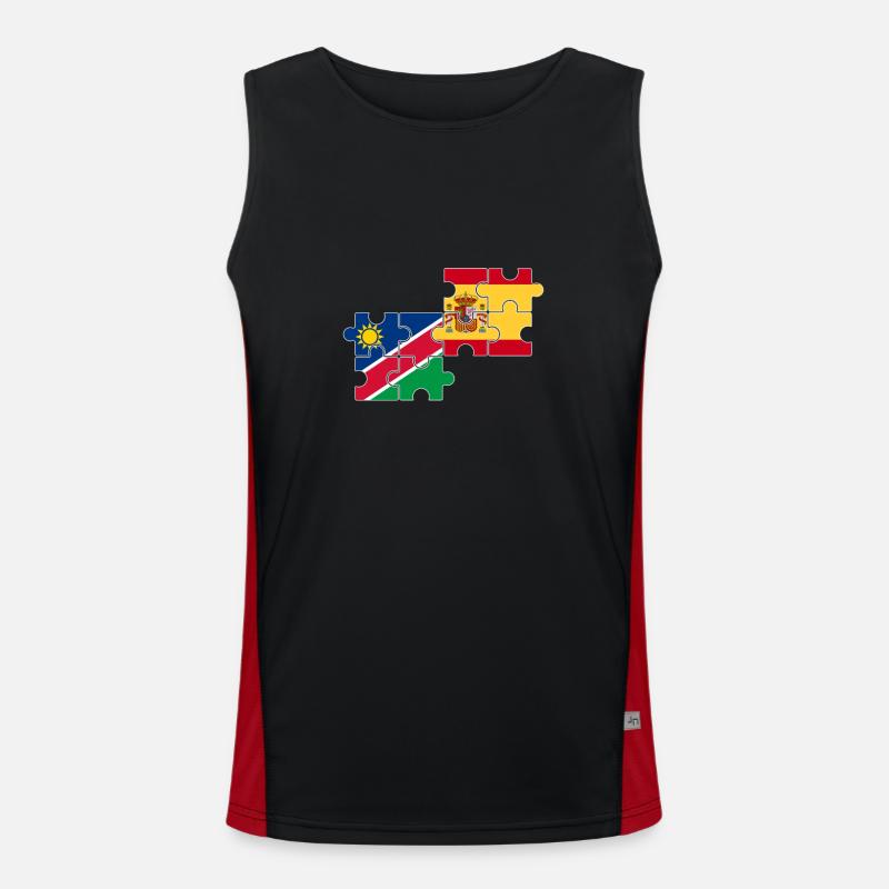 Namibia Spanien Flagge Spanisch Namibier Funktionelles Kontrast-Tank Top für Männer 