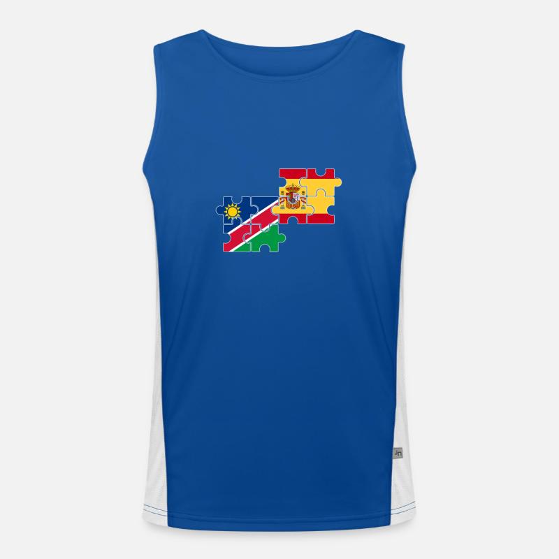 Namibia Spanien Flagge Spanisch Namibier Funktionelles Kontrast-Tank Top für Männer 