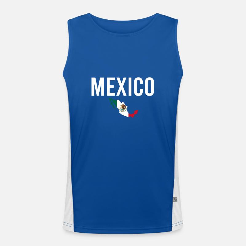 Mexico Map Mexican Flag Mexicans Men's Functional Contrast Tank Top 