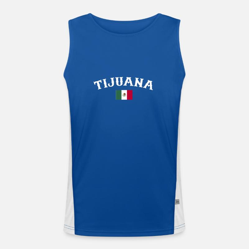 Tijuana Mexique drapeau mexicain Mexicains Débardeur respirant contrasté Homme 