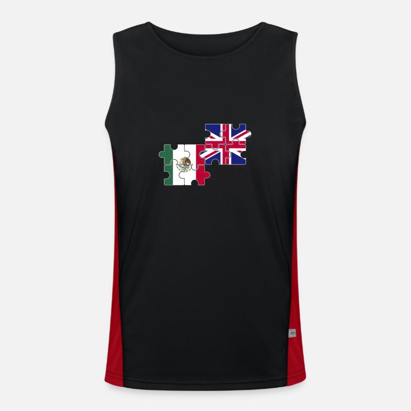 Mexique Drapeau britannique Mexicains britanniques Débardeur respirant contrasté Homme 