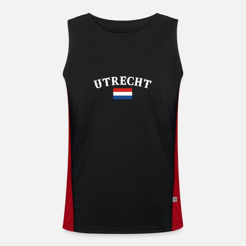 Utrecht Netherlands Dutch flag Men's Functional Contrast Tank Top 