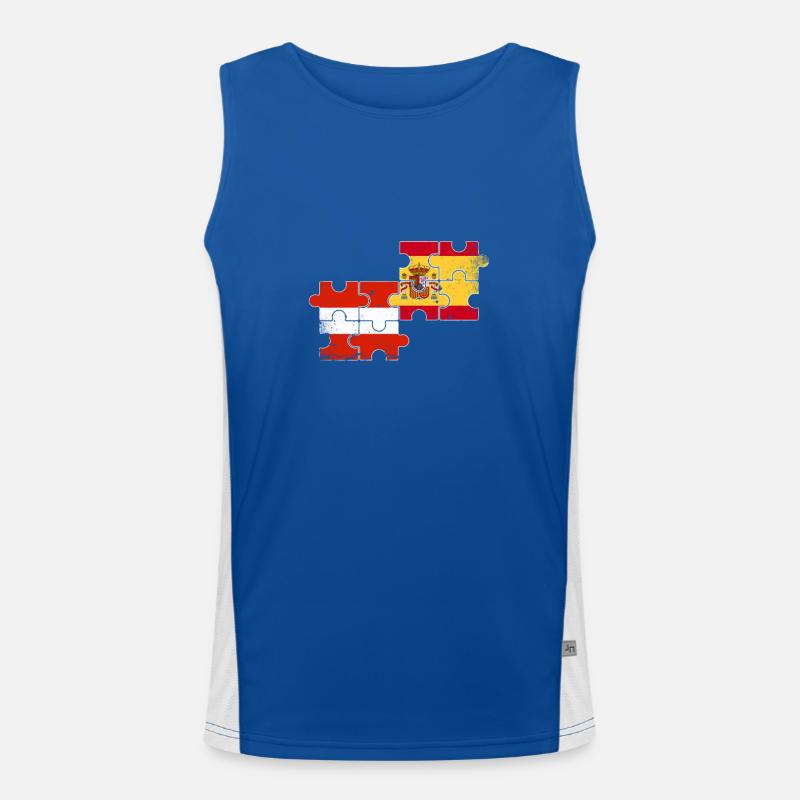Austria Spain Vintage Flag Austrian Men's Functional Contrast Tank Top 