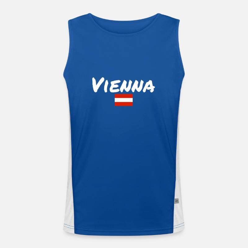 Vienne Autriche Drapeau autrichien Débardeur respirant contrasté Homme 