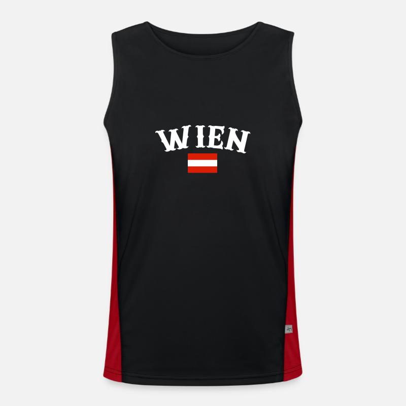 Vienna Austria Flag Austrian - Men's Functional Contrast Tank Top  - black/red